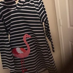 3T blue stripped flamingo dress